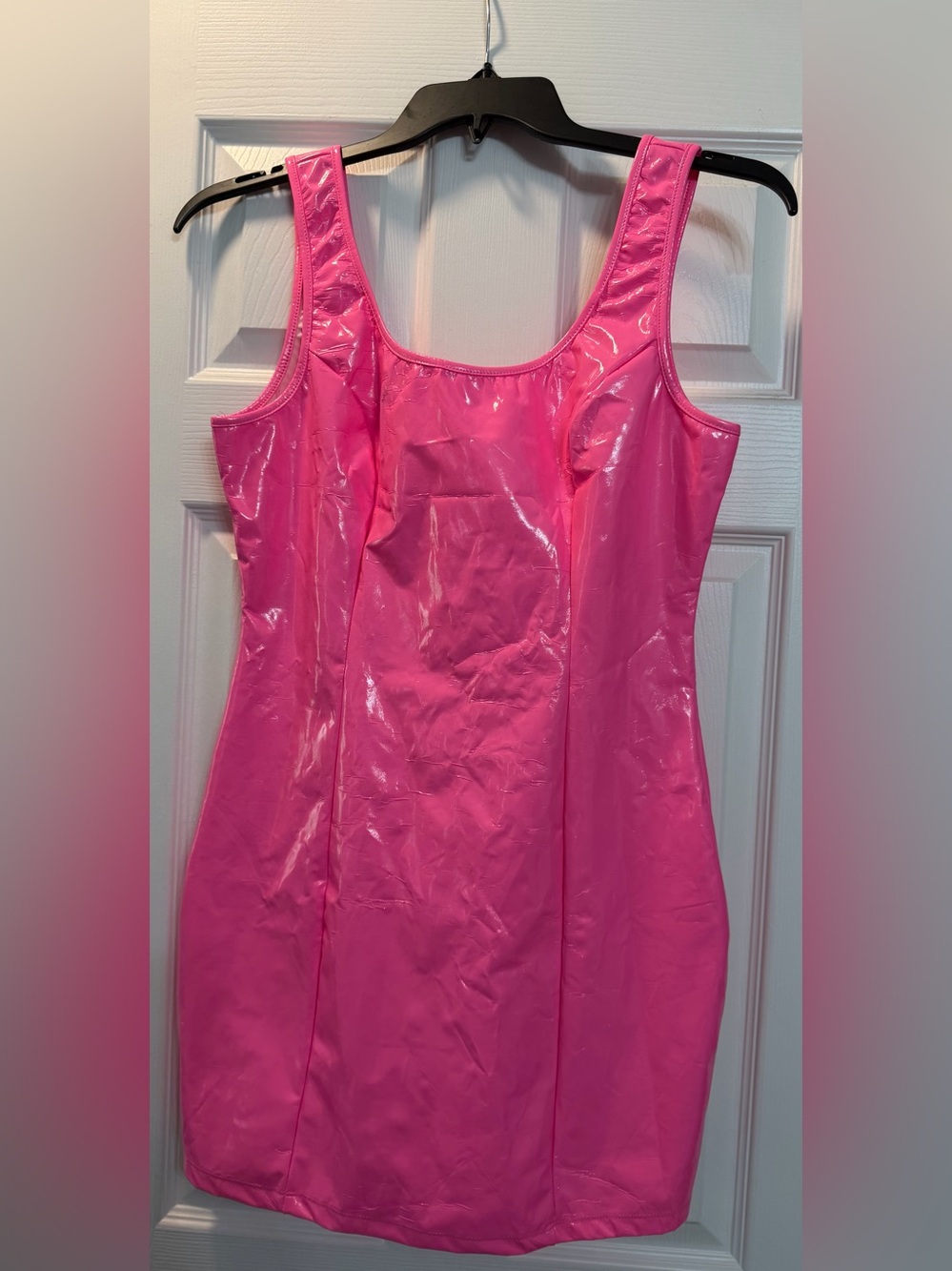 Shiny Hot Pink Vinyl Tank Dress
